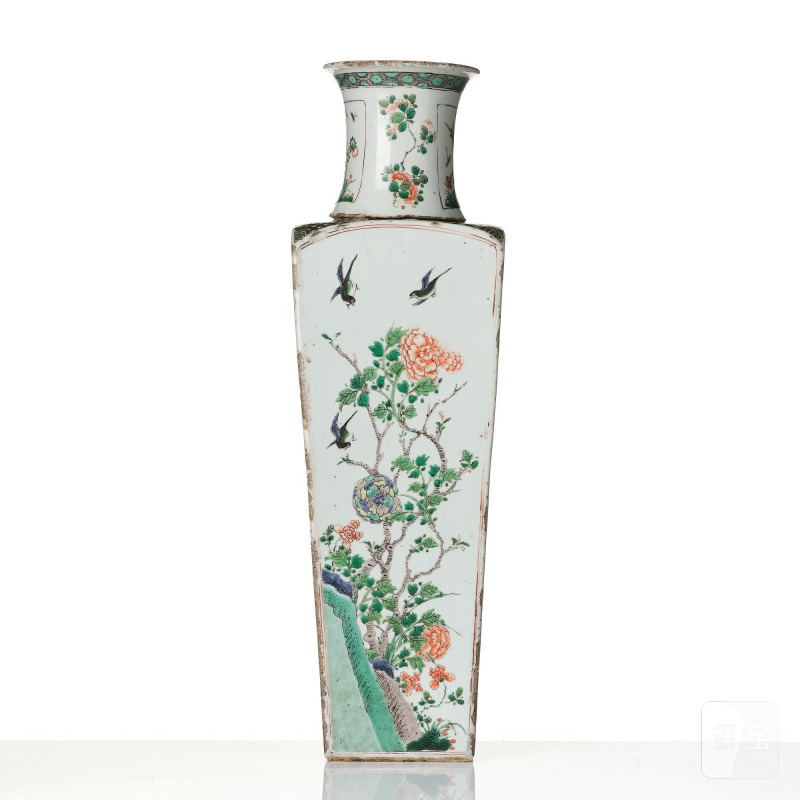 A large famille verte vase, - 图5